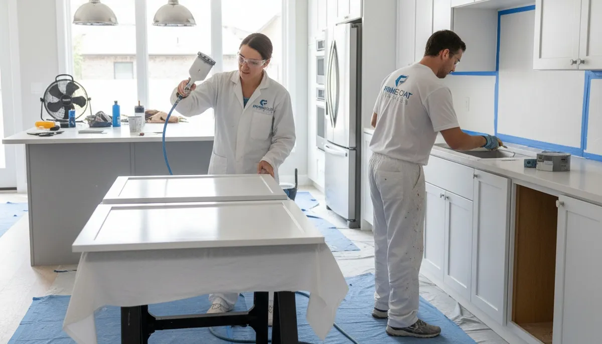 Professional kitchen cabinet painting by expert house painters in Baltimore, MD