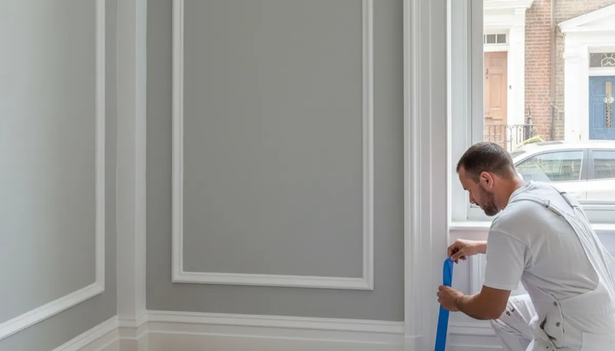 Professional interior trim painting in Baltimore MD highlighting crisp lines and detailed craftsmanship